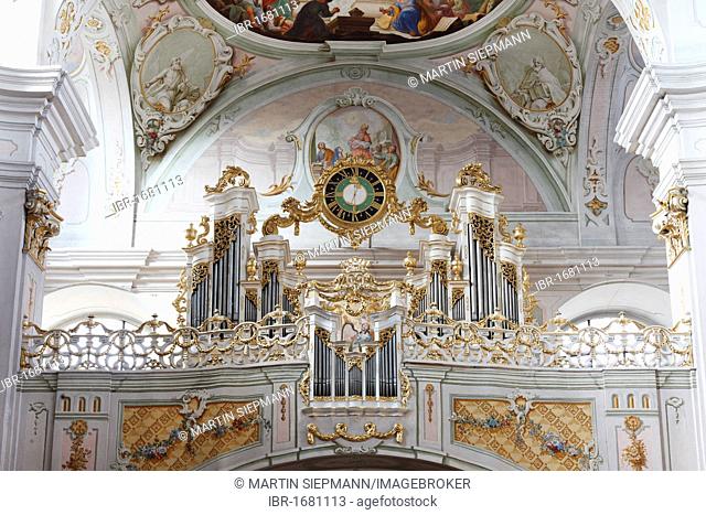Organ, Maria Langegg pilgrimage church, Dunkelsteinerwald, Wachau, Mostviertel region, Lower Austria, Austria, Europe