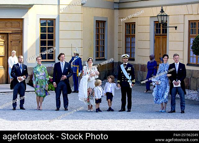 Prince Carl Philip, Princess Sofia, Prince Alexander, Prince Gabriel and Prince Julian of Sweden and the Godparents Mr. JohanAndersson, Mrs
