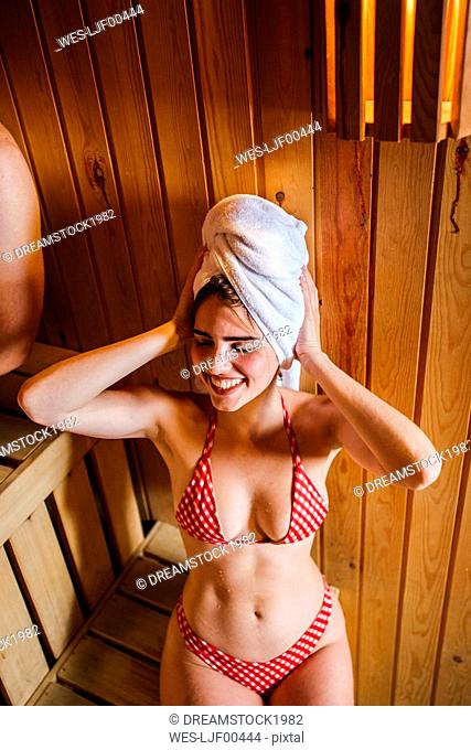 Happy woman in a spa