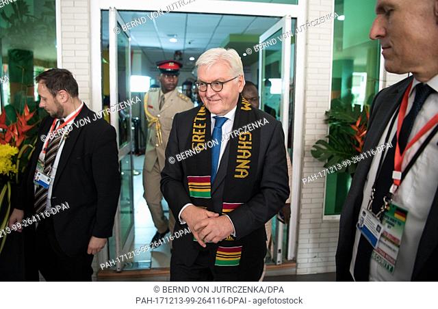 German President Frank-Walter Steinmeier leaves the building after opening the Ghanaian-German Migration CentreÂ in Accra, Ghana, 13 December 2017