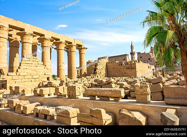 Ruins and colonnade in Luxor Temple, Egypt