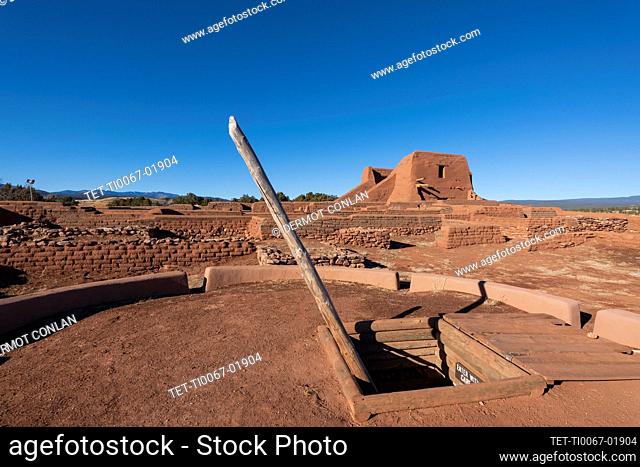 Spanish mission Misson desert photography New Mexico Pecos National Historical Park southwestern landscape Adobe architecture
