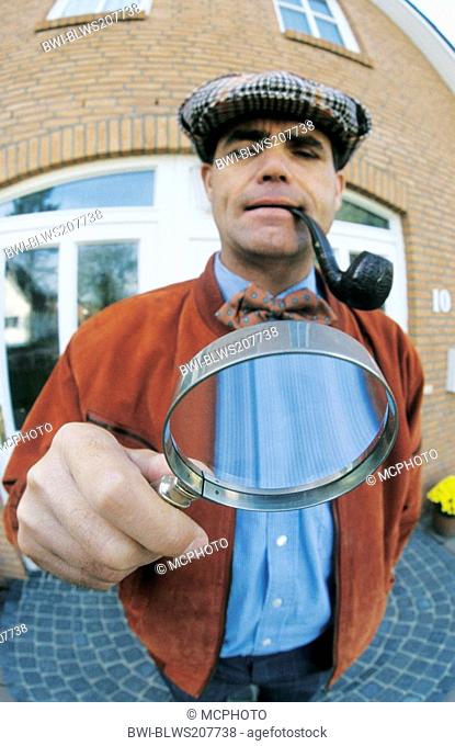 detective with loupe