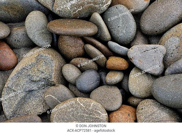 Polished beach stones, Olympic National Park, Washington, USA