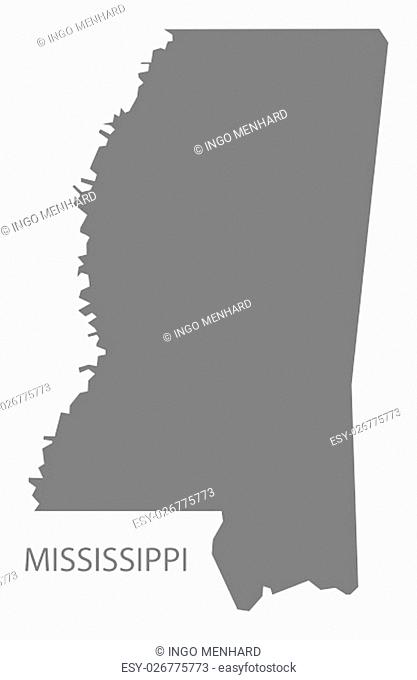 Mississippi USA Map in grey