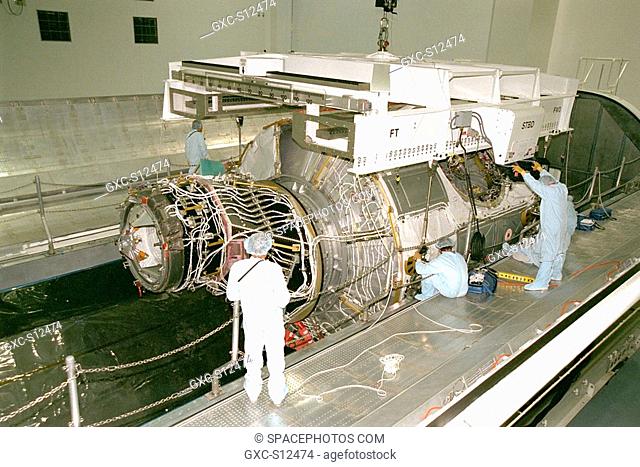 03/10/1998 --- Node 1, the first U.S. element for the International Space Station, and attached Pressurized Mating Adapter-1 PMA-1 continue with prelaunch...