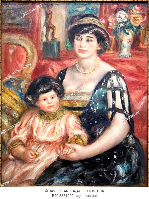 """Madame Josse Berhneim - Jeune et son fils Henry"", 1910, Pierre Auguste Renoir, 1841-1919, Musée d'Orsay, Paris, France, Europe