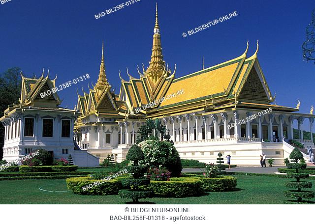 The king's palace in the capital of Phnom Penh inKambodscha in southeast Asia