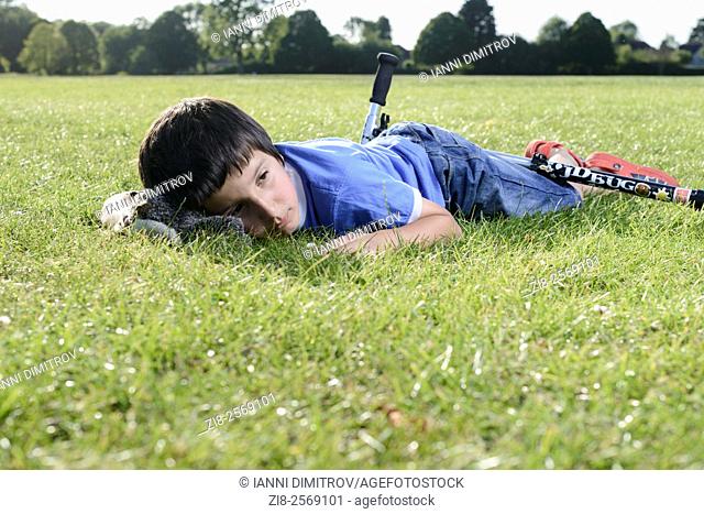 Boy, 7, in the park