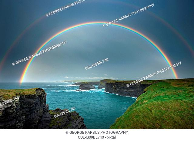 Rainbow over Kilkee Cliffs, Kilkee, Clare, Ireland