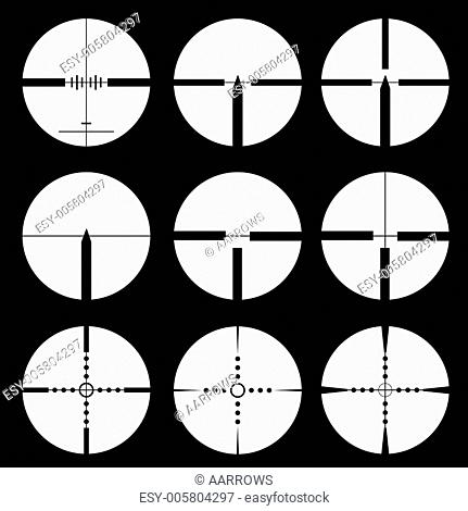 Cross hair and target set. VectorÂ  illustration