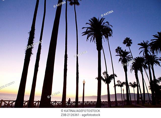 Sunset at Palisades Park, Santa Monica, City of Los Angeles, California, USA