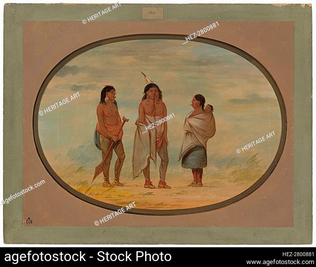 Nayas Indian Chief, His Wife, and a Warrior, 1855/1869. Creator: George Catlin