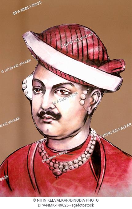 Portrait of Shreemant Nanasaheb Dhondopant great freedom fighter of India's first war of Independence Indian Mutiny 1857-58 ; Thane ; Maharashtra ; India