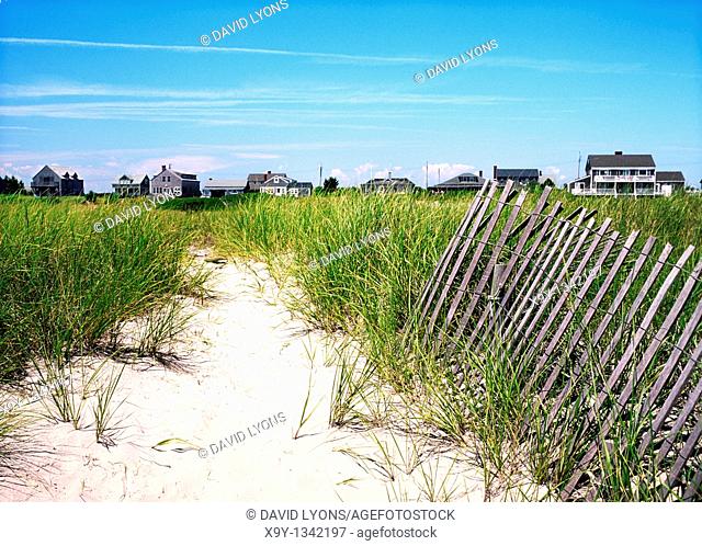 Homes on Surfside Beach, Nantucket Island, off Cape Cod, Massachusetts, New England USA