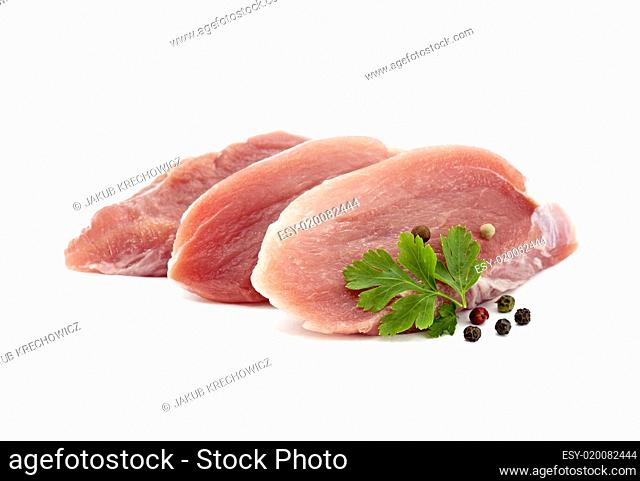 Raw pork with parsley and pepper