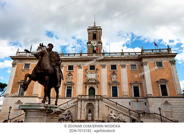 Italien, Rom. Rom. Piazza del Campidoglio. Mark Aurel Statue