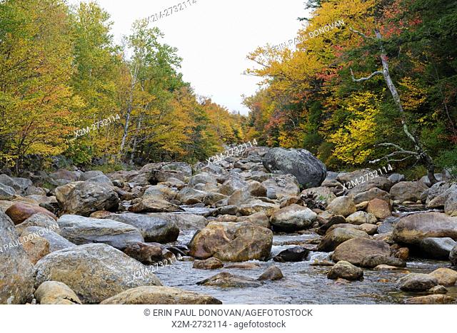 Ellis River in Jackson, New Hampshire during the autumn months