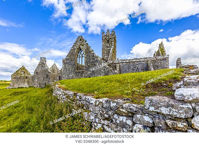 Ruins of Ross Errilly Friary in Headford Co. Galway founded 1351 AD one of the finest medieval Franciscan monasteries in Ireland