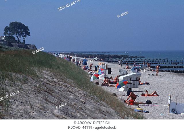 People at beach Ahrenshoop Mecklenburg-Western Pommerania Germany