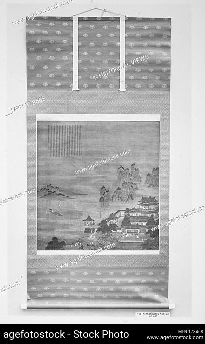 A Tang Palace. Artist: Attributed to Qiu Ying (Chinese, ca. 1495-1552); Period: Ming dynasty (1368-1644); Culture: China; Medium: Hanging scroll; ink and color...