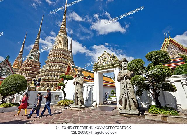 Phra Maha Chedi Si Rajakarn, The Great Pagodas of Four Kings. Wat Pho Temple, Bangkok, Thailand