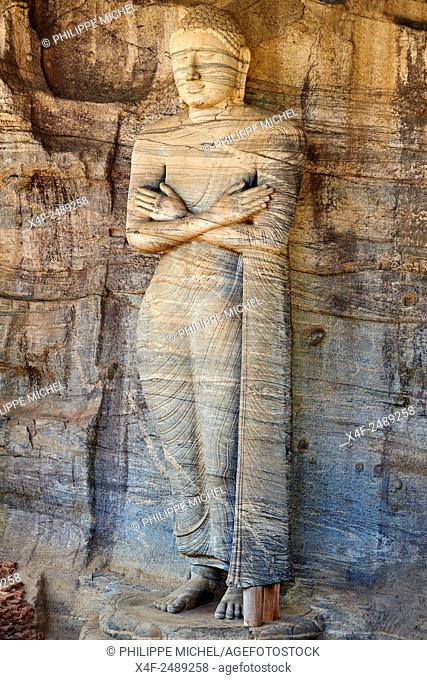 Sri Lanka, Ceylon, North Central Province, ancient city of Polonnaruwa, UNESCO World Heritage Site, Gal Vihara, standing Buddha or Ananda