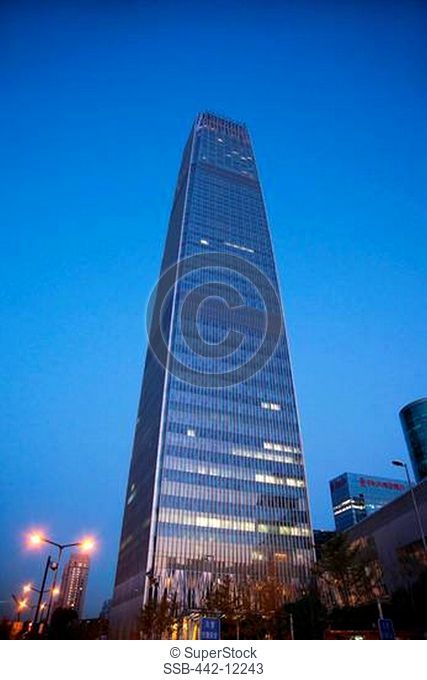 Low angle view of a building, World Trade Center, Chaoyang District, Beijing, China