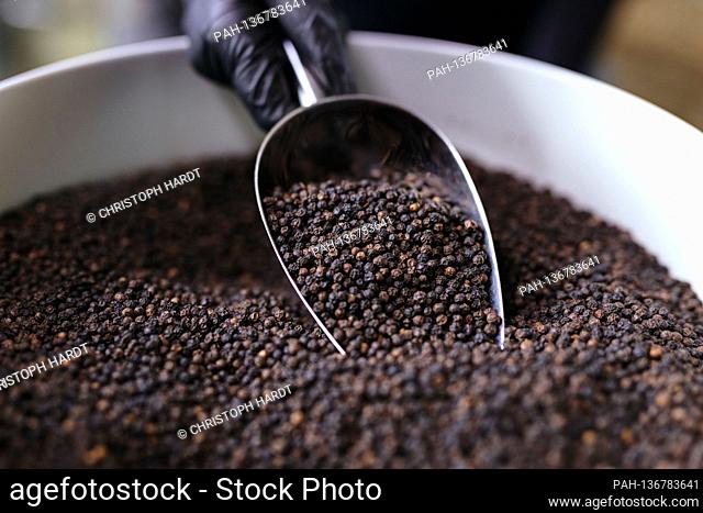 Black pepper in a storage box. According to a study by researchers at the Indian Institute of Technology, the substance piperine