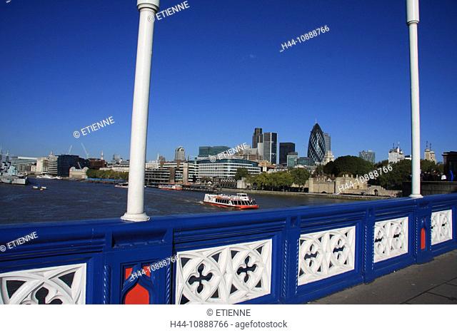 Great Britain, England, UK, United Kingdom, London, travel, tourism, bridge, trees, Tower, Swiss Re, gherkin, Tower Bridge, ship, boat