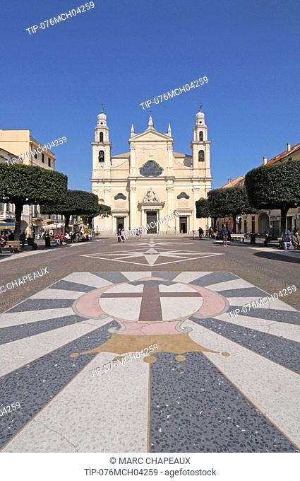 Italy, Liguria, Pietra Ligure, the Cathedral in Piazza XX Settembre