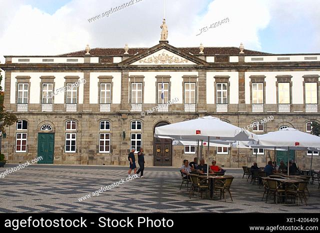 edificio del Ayuntamiento en la plaza Vieja, Angra do Heroísmo, Isla Terceira, Azores, Portugal