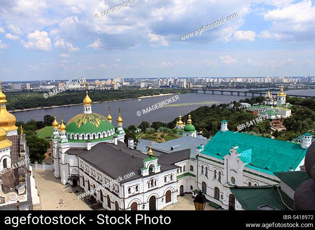 Refectory Church, Refectory, Lower Lavra, Dnieper, View from the Bell Tower, Cave Monastery, Kiev, Ukraine, Europe