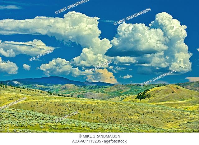 Clouds and Grasslands. Thompson Valley, Kamloops, British Columbia, Canada