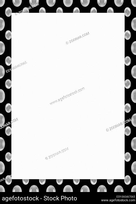 White frame background with decorated bubles motif design borders