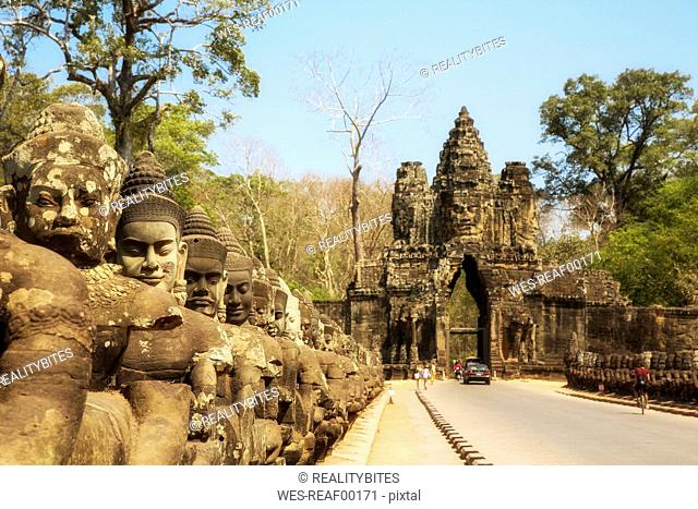 Cambodia, Angkor Wat temple, entrance