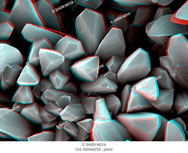 3D SEM image of crystal, 8 degree tilt