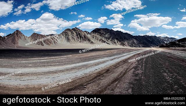A dirt road in Xinjiang province, China