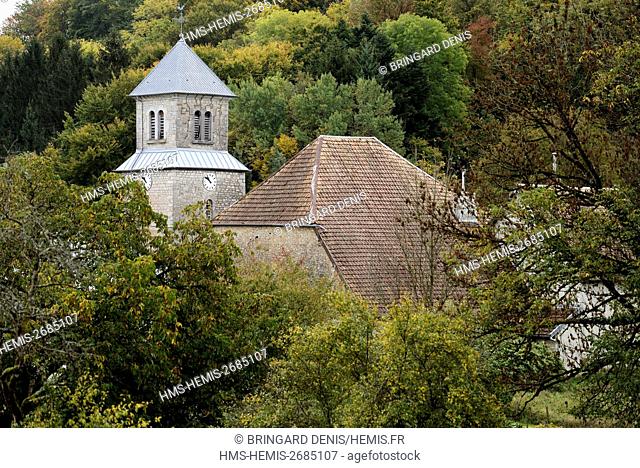France, Doubs, Alaise, village, church