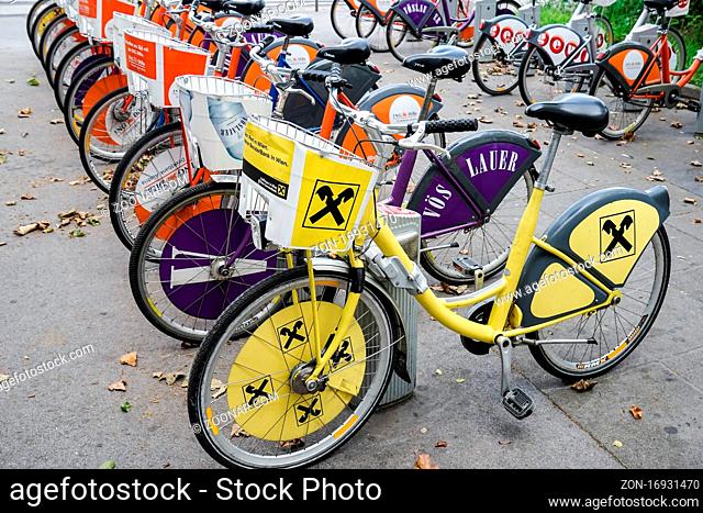 Bicycles for hire in Vienna