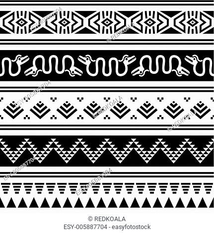 Aztec tribal seamless pattern with animals