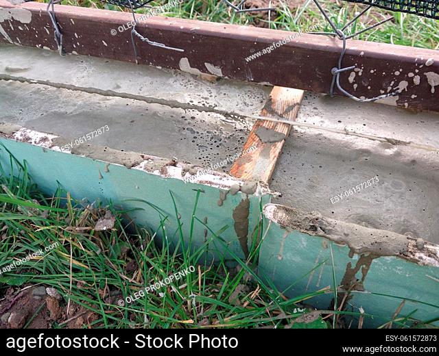 Construction of a strip foundation for a the fence