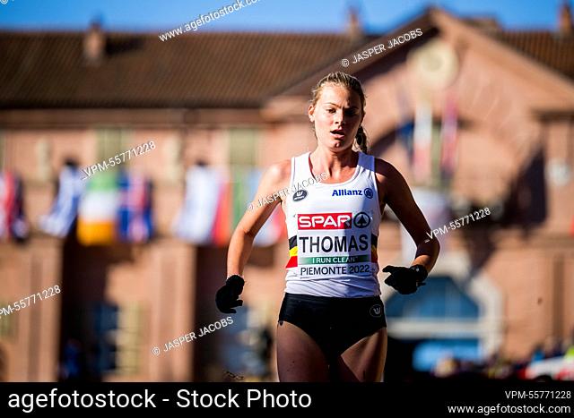 Belgian Juliette Thomas pictured in action during the U23 women's race at the European Cross Country Championships, in Piemonte, Italy, Sunday 11 December 2022