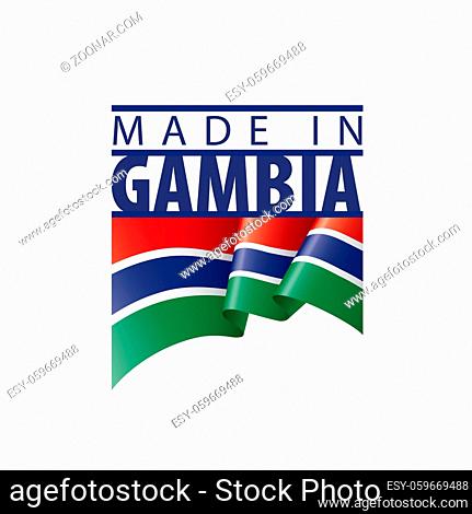Gambia national flag, vector illustration on a white background
