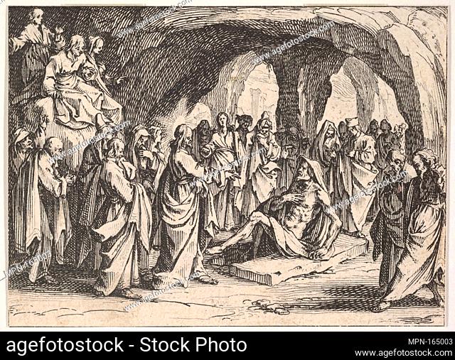 The Resurrection of Lazarus (La Resurrection de Lazare), set in a cave, from the series 'The New Testament' (Le Nouveau Testament)