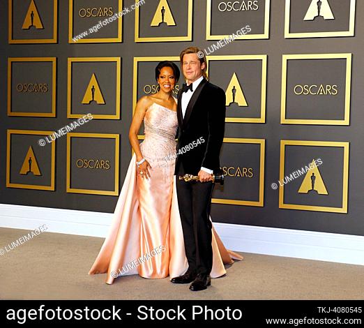 Brad Pitt and Regina King at the 92nd Academy Awards - Press Room held at the Dolby Theatre in Hollywood, USA on February 9, 2020