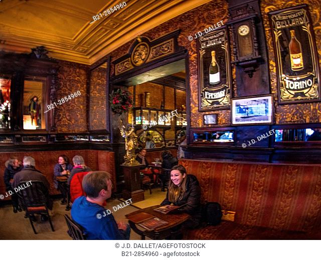 Belgium. Brussels. "Le Cirio" Brasserie from 1890, by the "Bourse" at Brussels