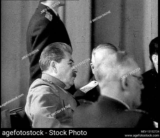 General Secretary of the Communist Party of the Soviet Union Joseph Stalin Talking With Delegates at the Yalta Conference - Yalta