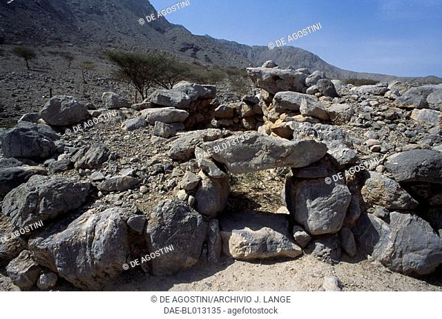 Tomb, Wadi Sur archaeological area, Ras al-Khaymah, United Arab Emirates. Wadi Suq civilisation, 2nd millennium BC