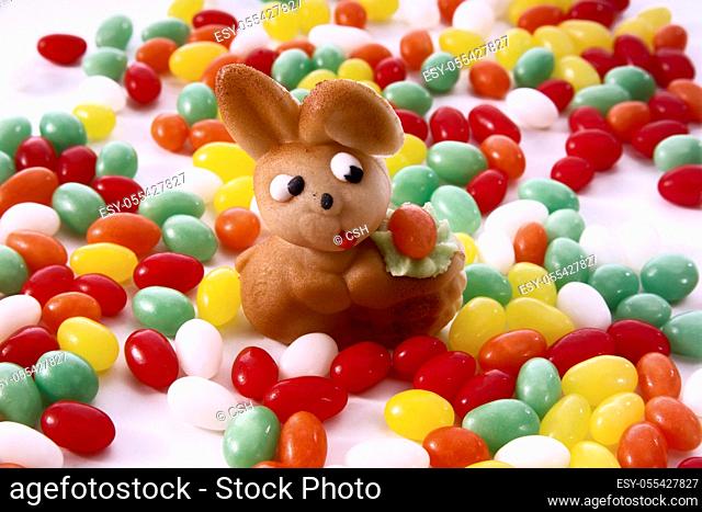 easter bunny, jelly beans